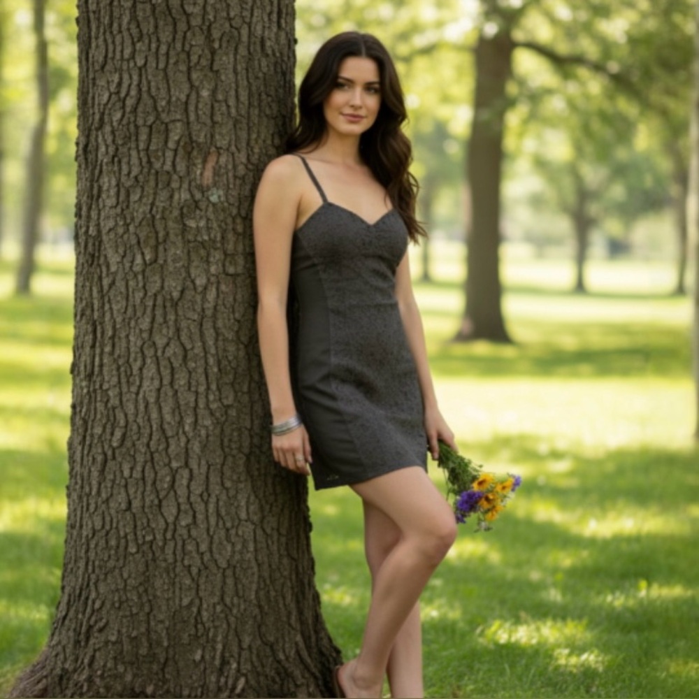 AMERICAN EAGLE GRAY LACE BODYCON DRESS SIZE 6